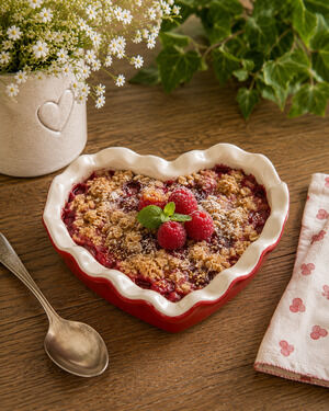 Emile Henry Red Heart Shaped Individual Baker Mini Ceramic Baking Dish 6149 5.5"